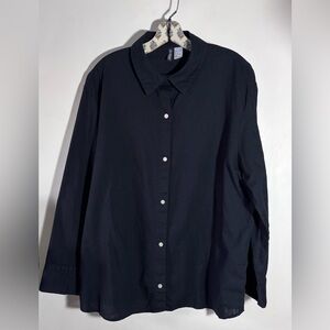 ❤️SOLD❤️ H&M divided black cotton linen button down shirt